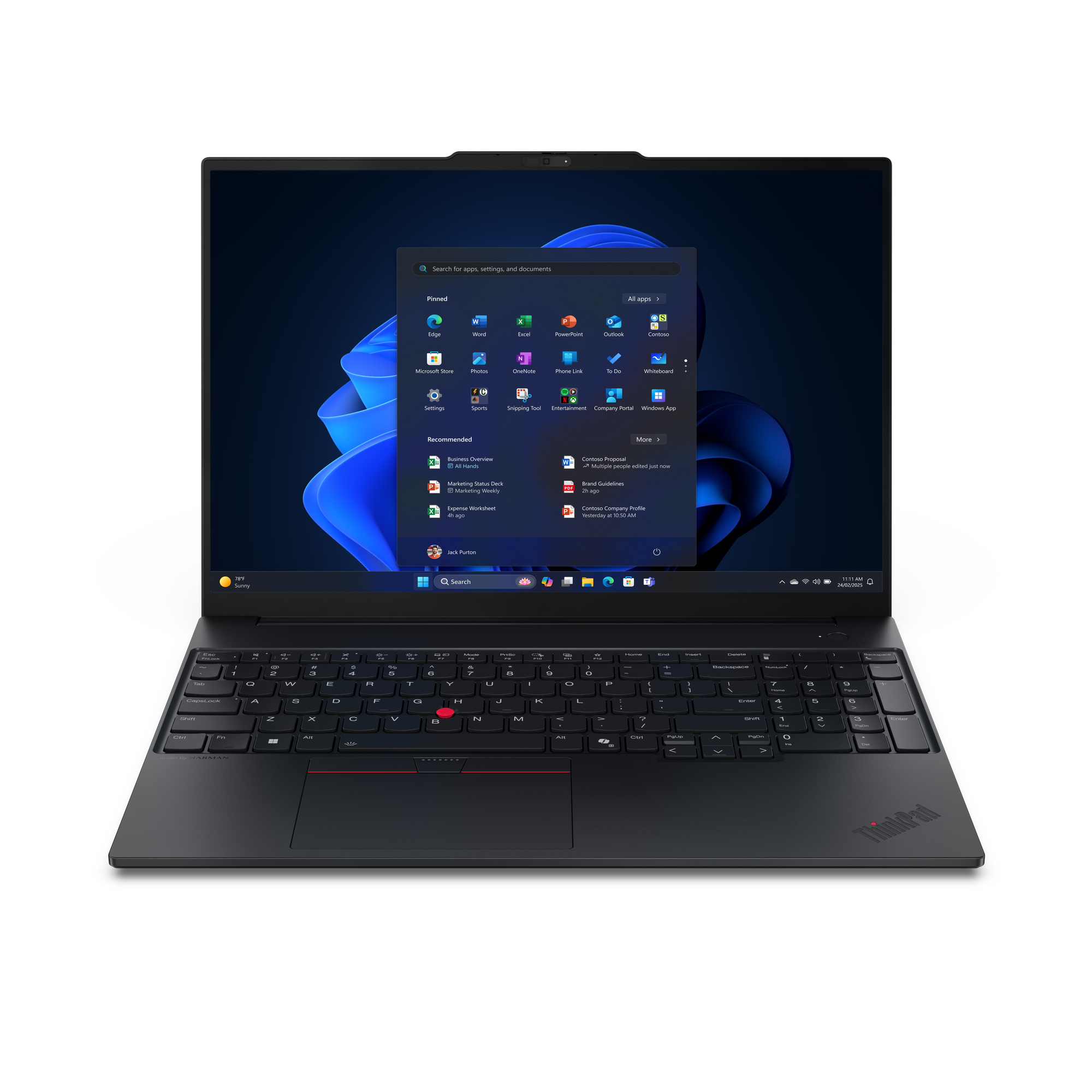 Lenovo ThinkPad E16 Gen 3 (Intel) Copilot+ PC, Intel Core Ultra 7, 40,6 cm (16"), 1920 x 1200 pixels, 16 GB, 512 GB, Windows 11 Pro