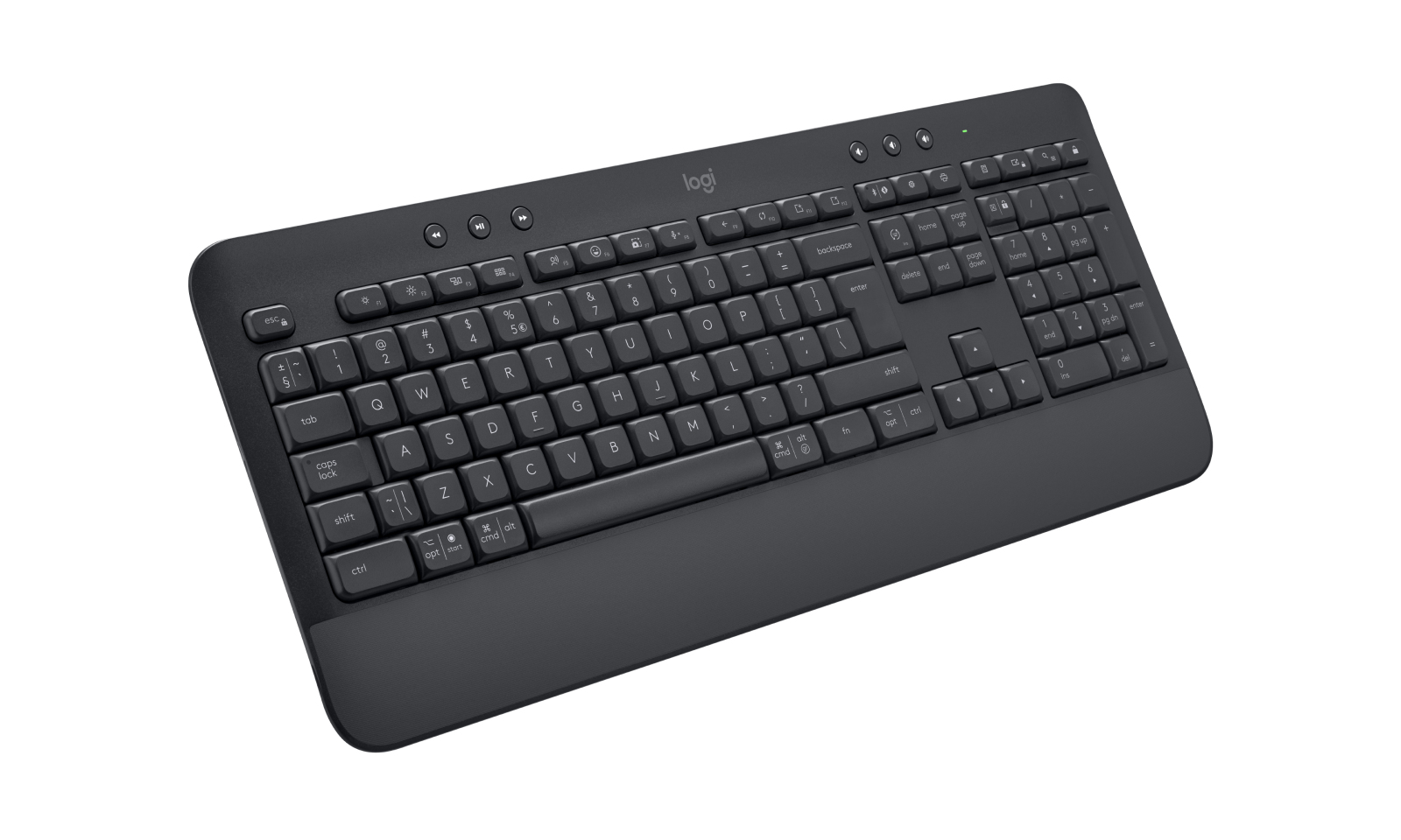 Logitech Signature K650 - Teclado - sem fios - Bluetooth 5.1 - QWERTY - Padrão internacional americano - grafite