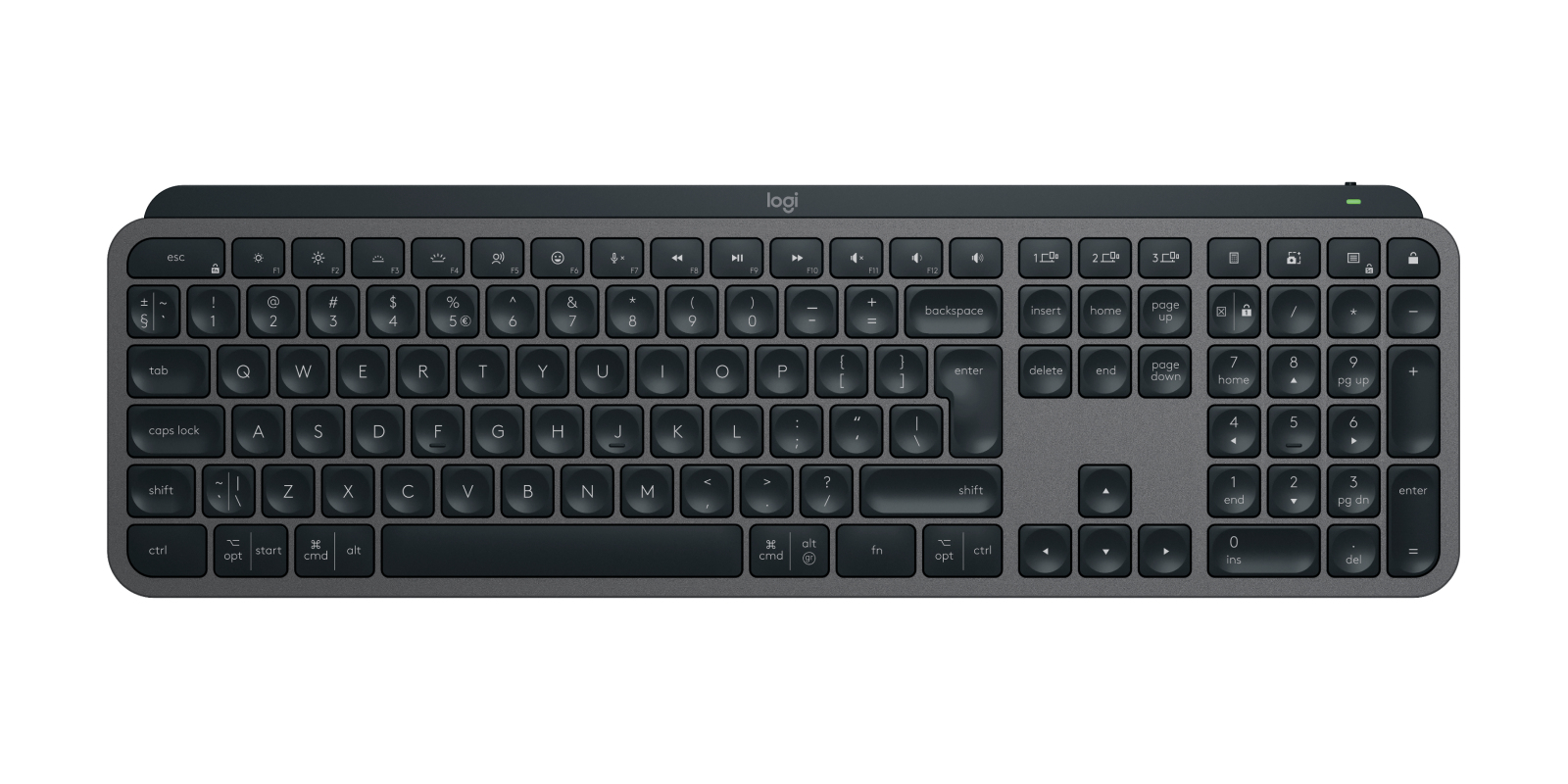 Logitech MX Keys Combo for Business - Conjunto de teclado e rato - retroiluminação - sem fios - Bluetooth LE - QWERTY - Padrão internacional americano - grafite