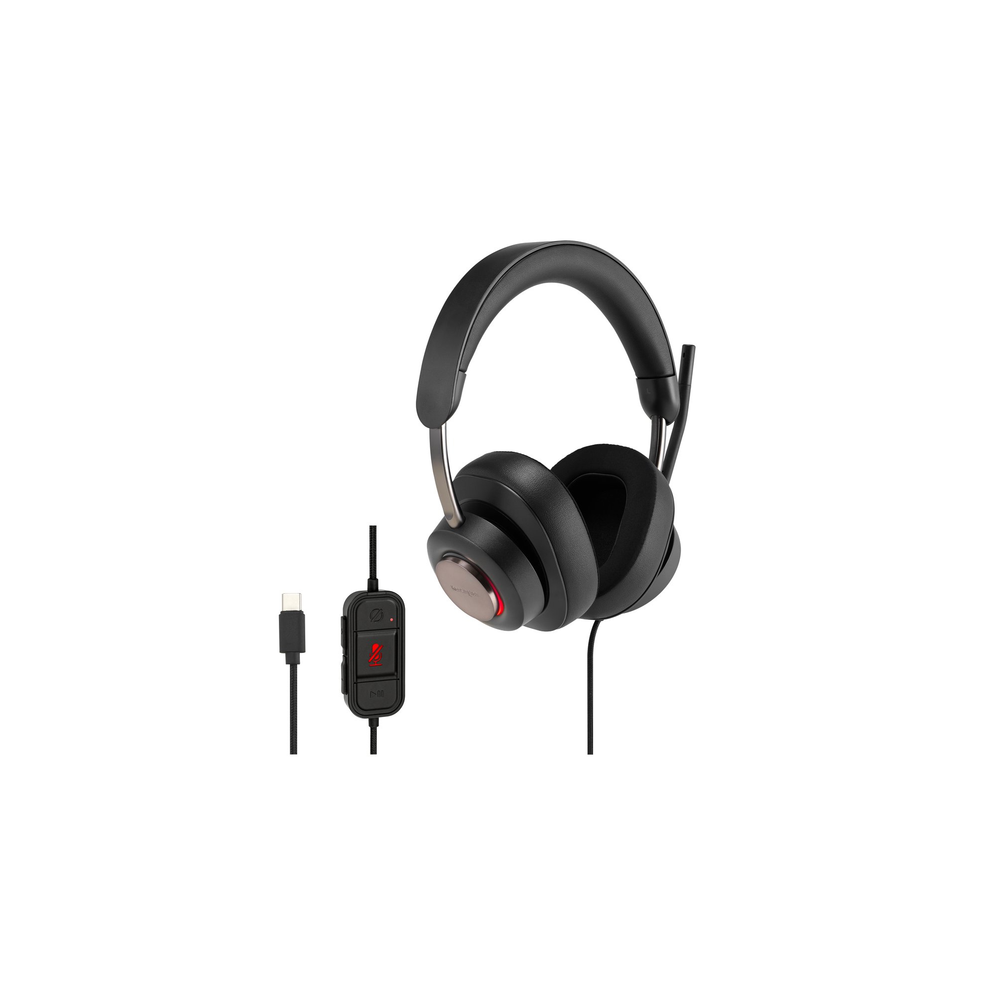 Kensington H2000 - Auscultadores - tamanho completo - com cabo - USB-C - isolamento de ruído