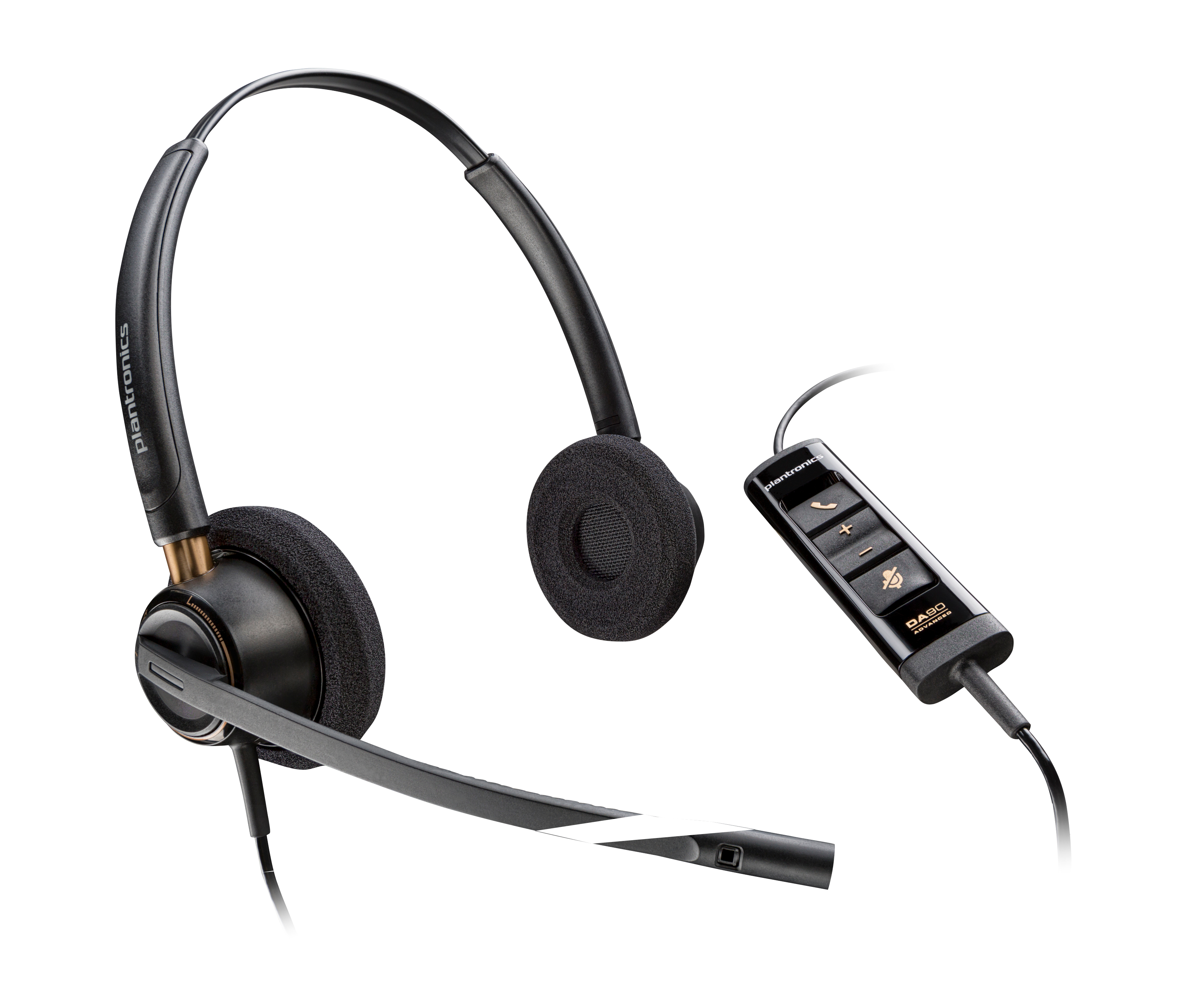 Poly EncorePro 525 - EncorePro 500 series - auscultadores - no ouvido - com cabo - USB-A - preto - Certificado para Microsoft Teams - Replaces Poly SKU 218274-01