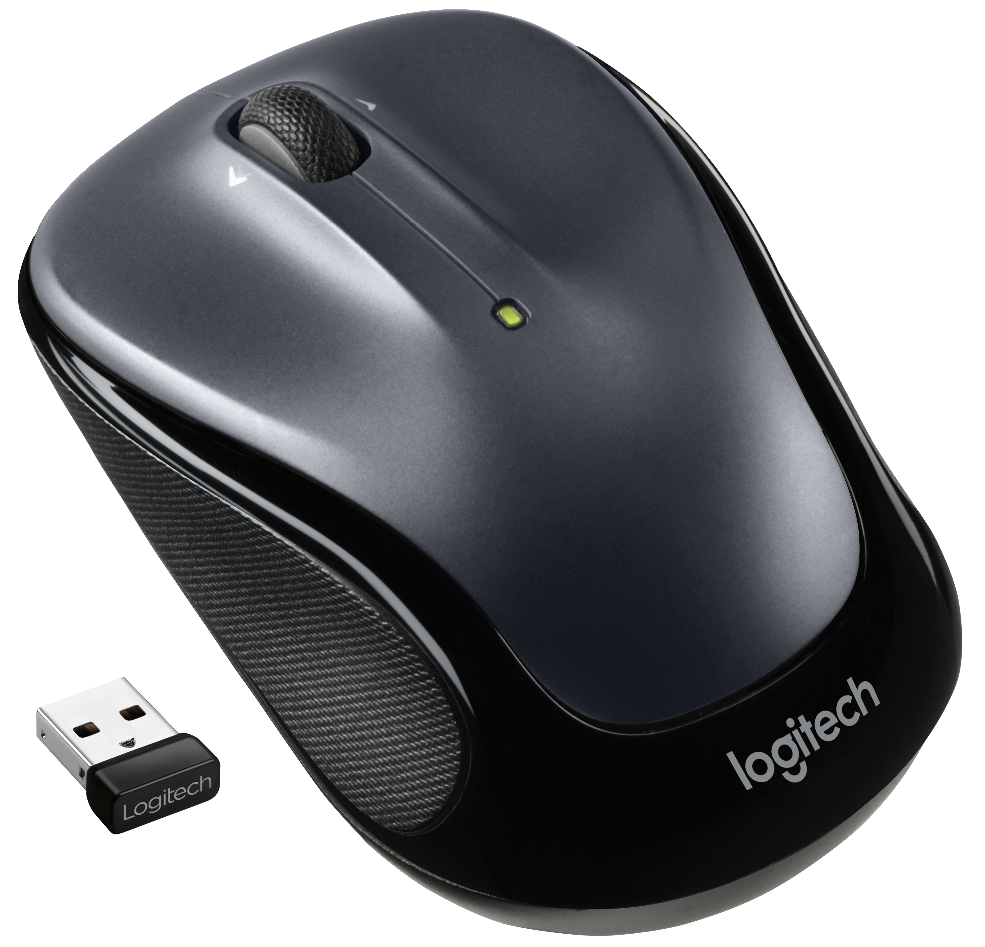 Logitech M325s - Rato - destros e canhotos - óptico - 5 botões - sem fios - 2.4 GHz - receptor sem fio USB - cinza escuro