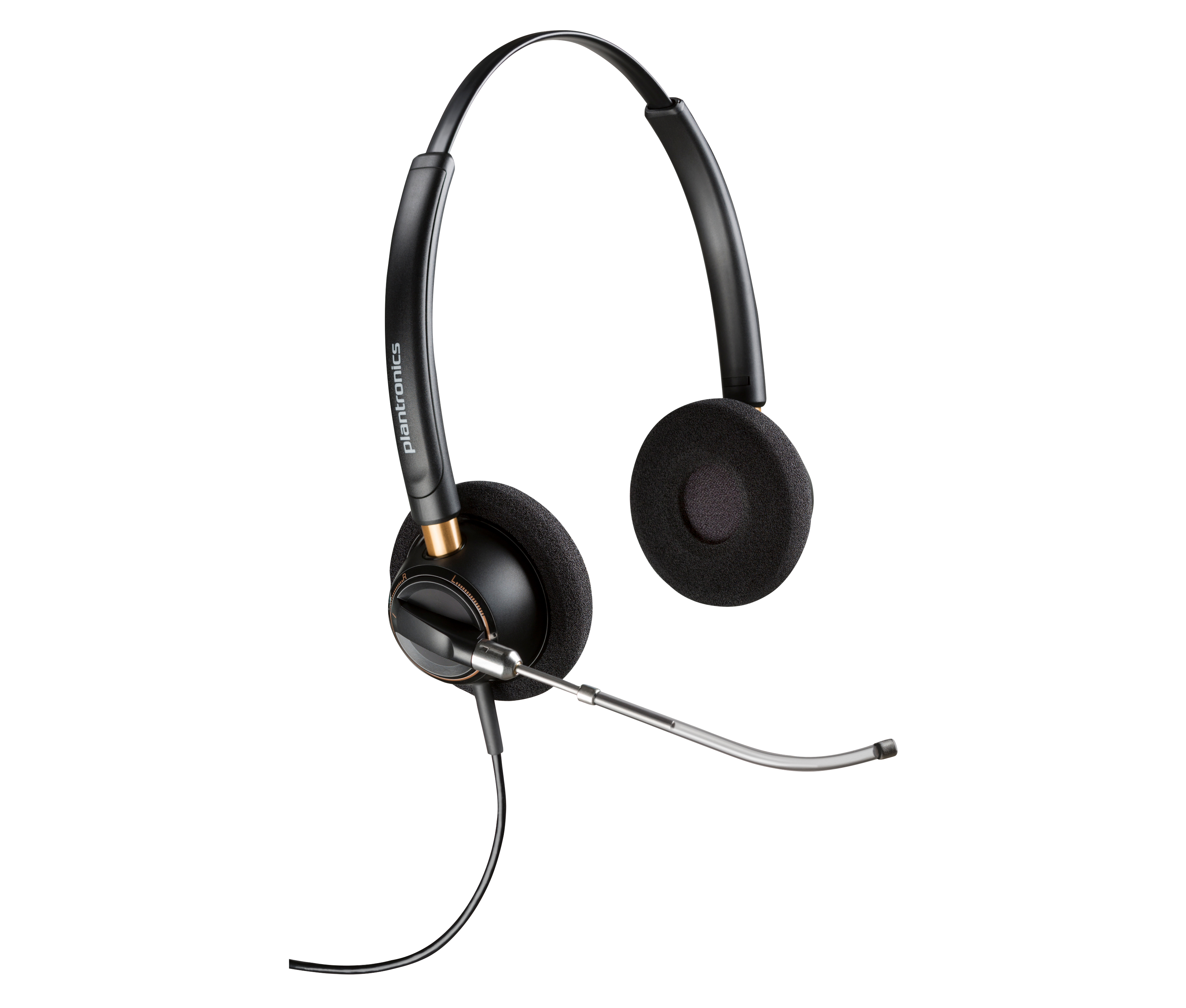 Poly EncorePro 520V - EncorePro 500 series - auscultadores - no ouvido - com cabo - macaco de 3,5 mm - preto - Certificado para Skype for Business, certificação UC - Replaces Poly SKU 89436-02