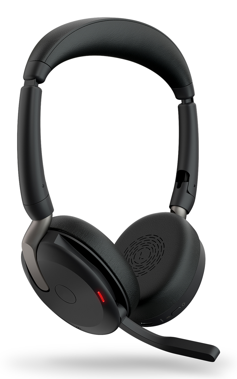Jabra Evolve2 65 Flex UC Stereo - Auscultadores - no ouvido - bluetooth - sem fios - cancelamento de ruído activo - USB-C - preto - Otimizado pata UC