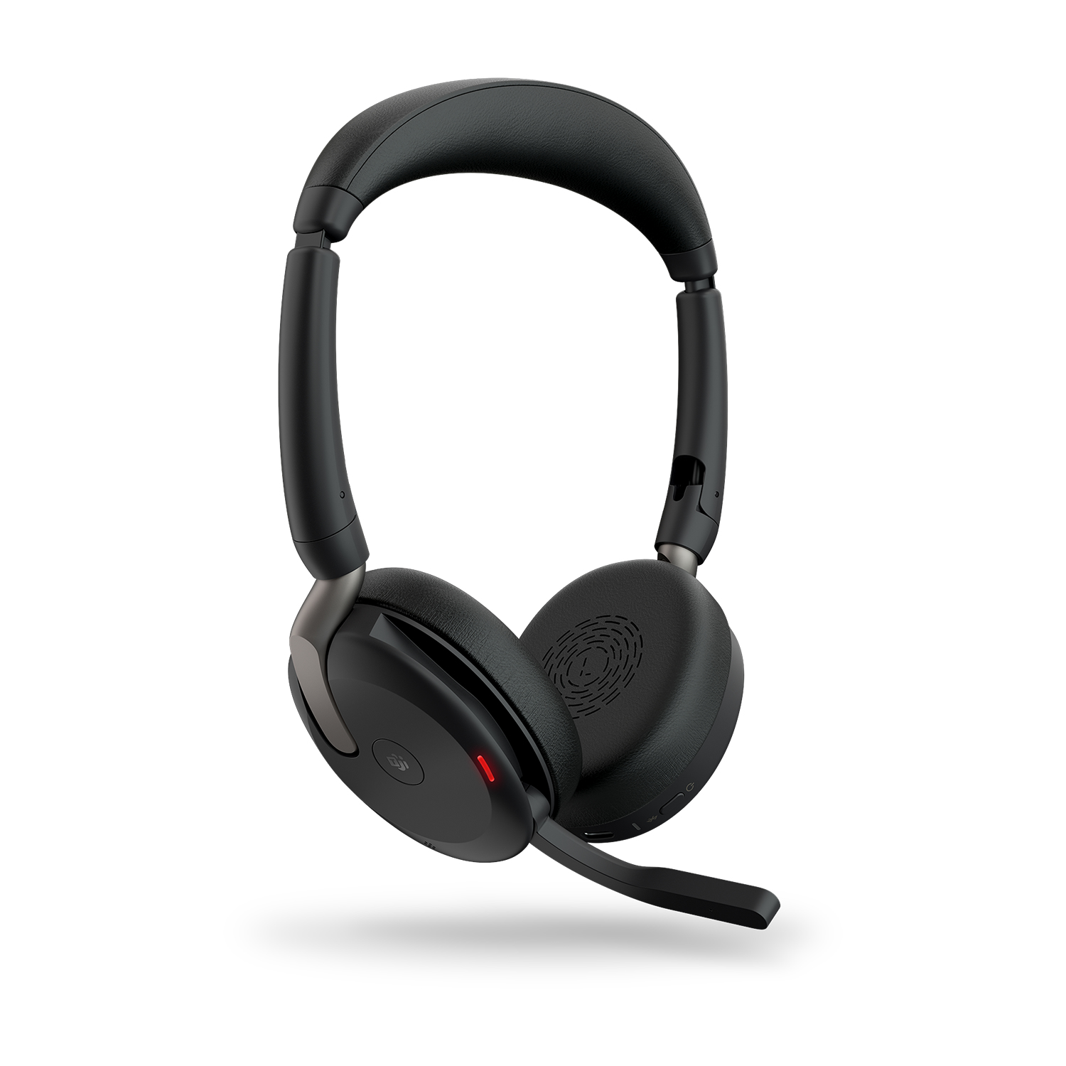 Jabra Evolve2 65 Flex MS Stereo - Auscultadores - no ouvido - bluetooth - sem fios - cancelamento de ruído activo - USB-C - preto - com base de carregamento sem fios - Certificado para Microsoft Teams