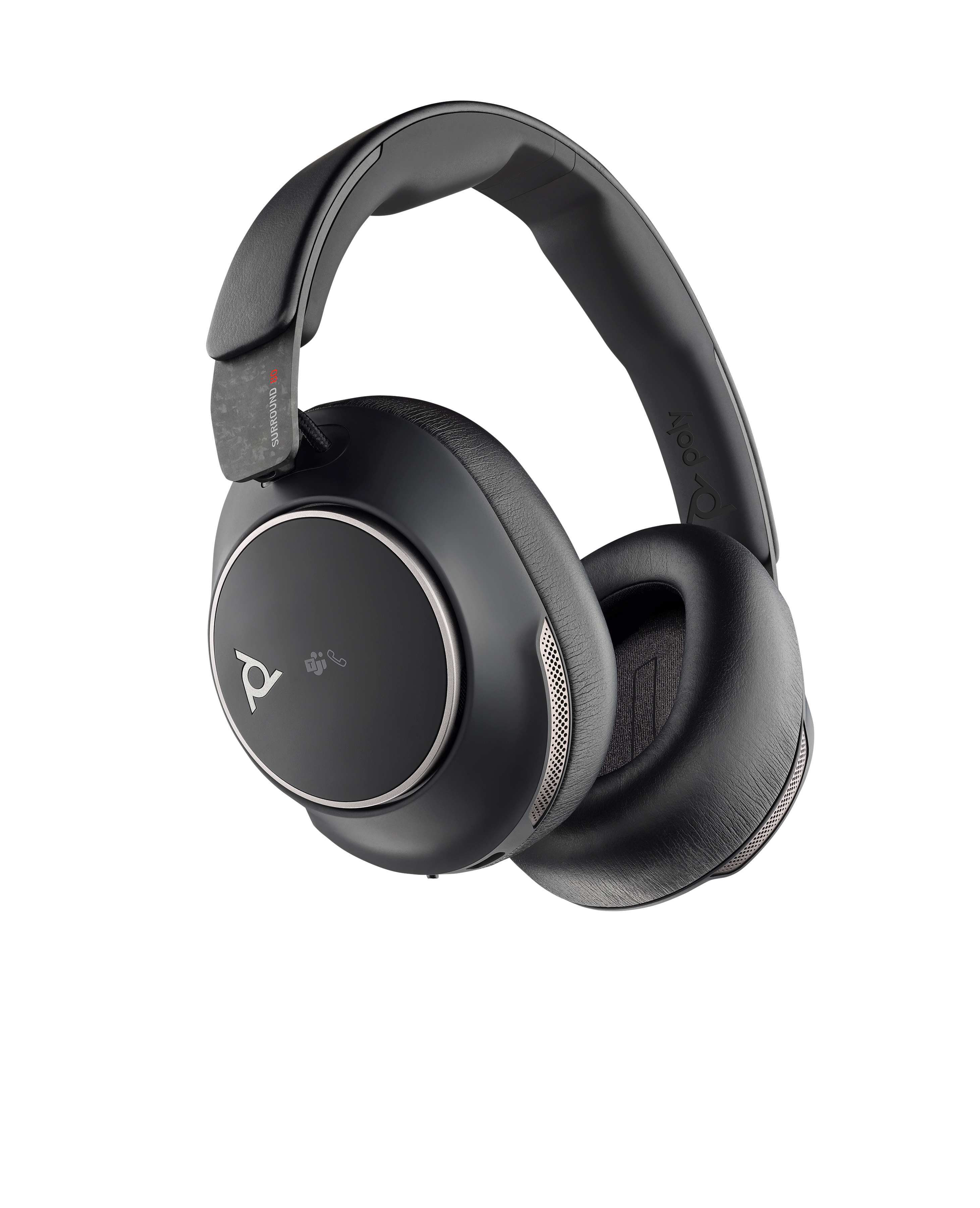 Poly Voyager Surround 80-M UC - Voyager Surround 80 series - auscultadores - tamanho completo - bluetooth - sem fios - USB-C através de adaptador de Bluetooth - preto - Certificado para Microsoft Teams - Replaces Poly SKU 220117-01