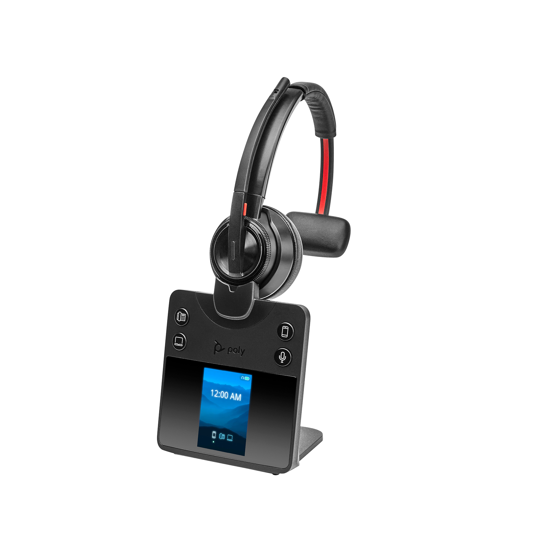 Poly Savi 8410 Office - Savi 8400 series - auscultadores - no ouvido - DECT / Bluetooth - sem fios - preto - Certificado para Microsoft Teams - Replaces Poly SKU 2-221101-205