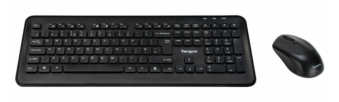 Targus - Conjunto de teclado e rato - combo - full size - sem fios - 2.4 GHz - QWERTY - Reino Unido - preto - Layout Inglês