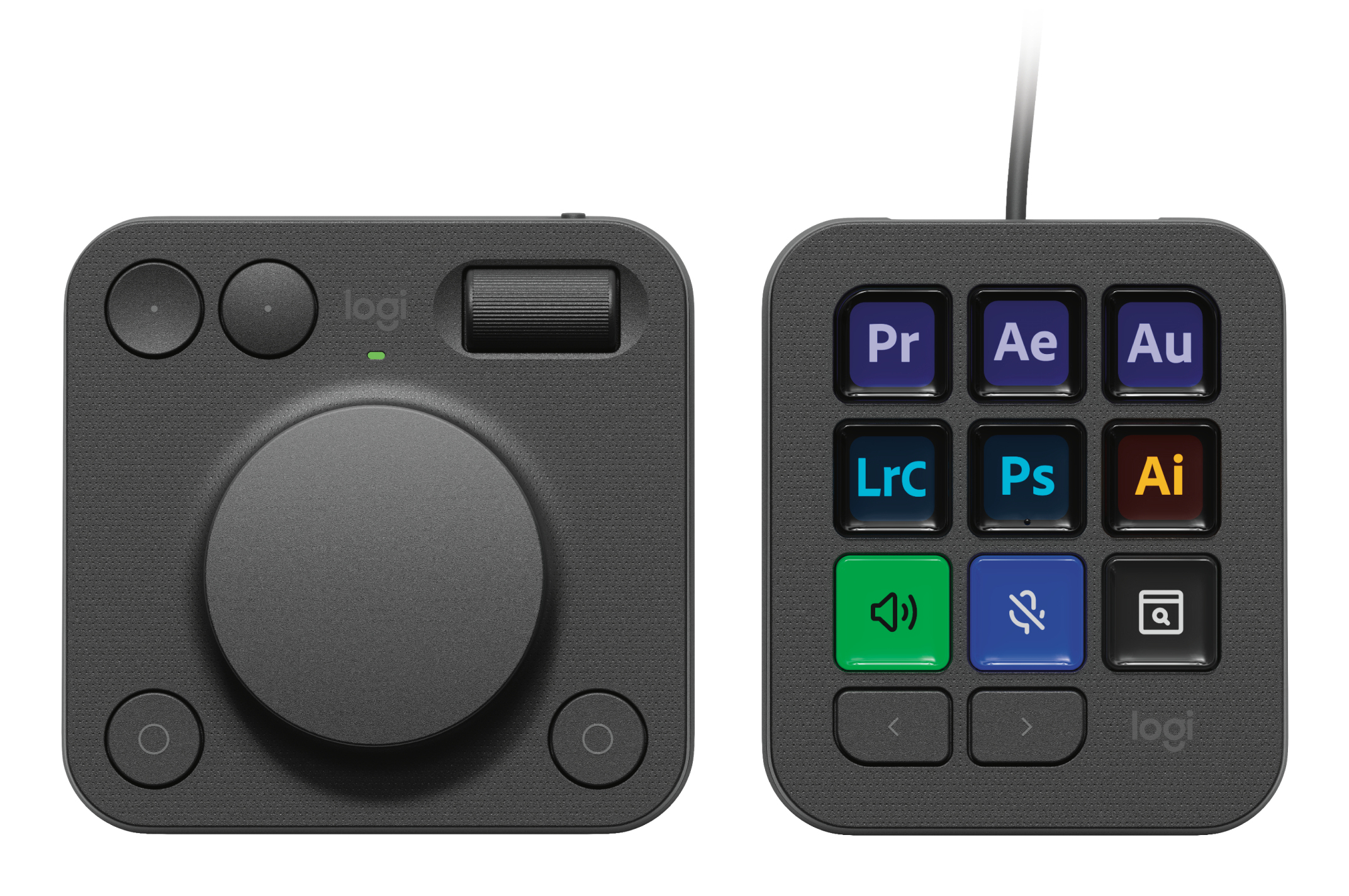 Logitech Master Series MX Creative Console - Conjunto de teclado e discador - luz traseira - USB-C - grafite