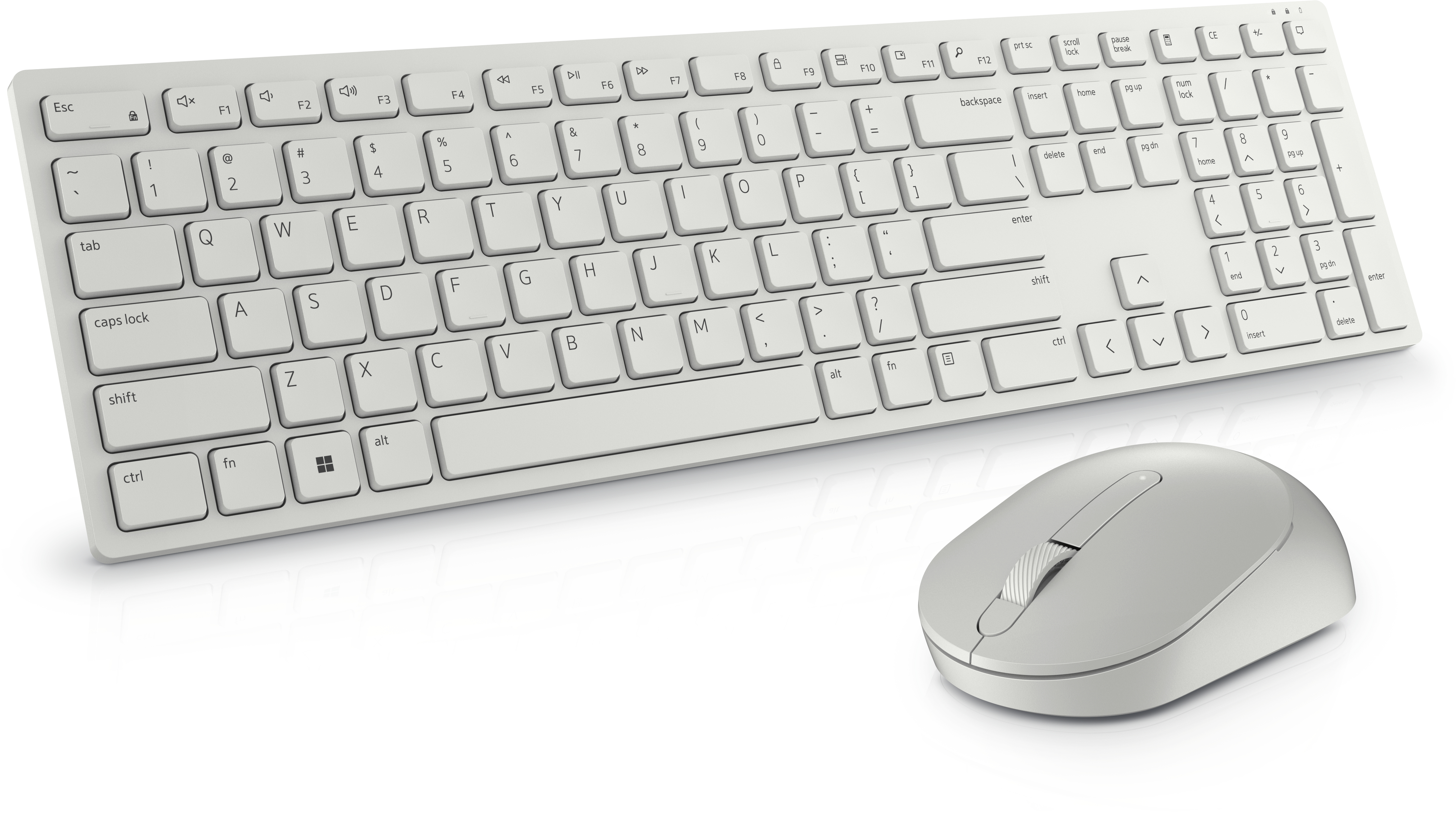 Dell Pro Keyboard and Mouse KM5221W - Conjunto de teclado e rato - sem fios - 2.4 GHz - QWERTY - Português - branco - com 3 years NBD Advance Exchange