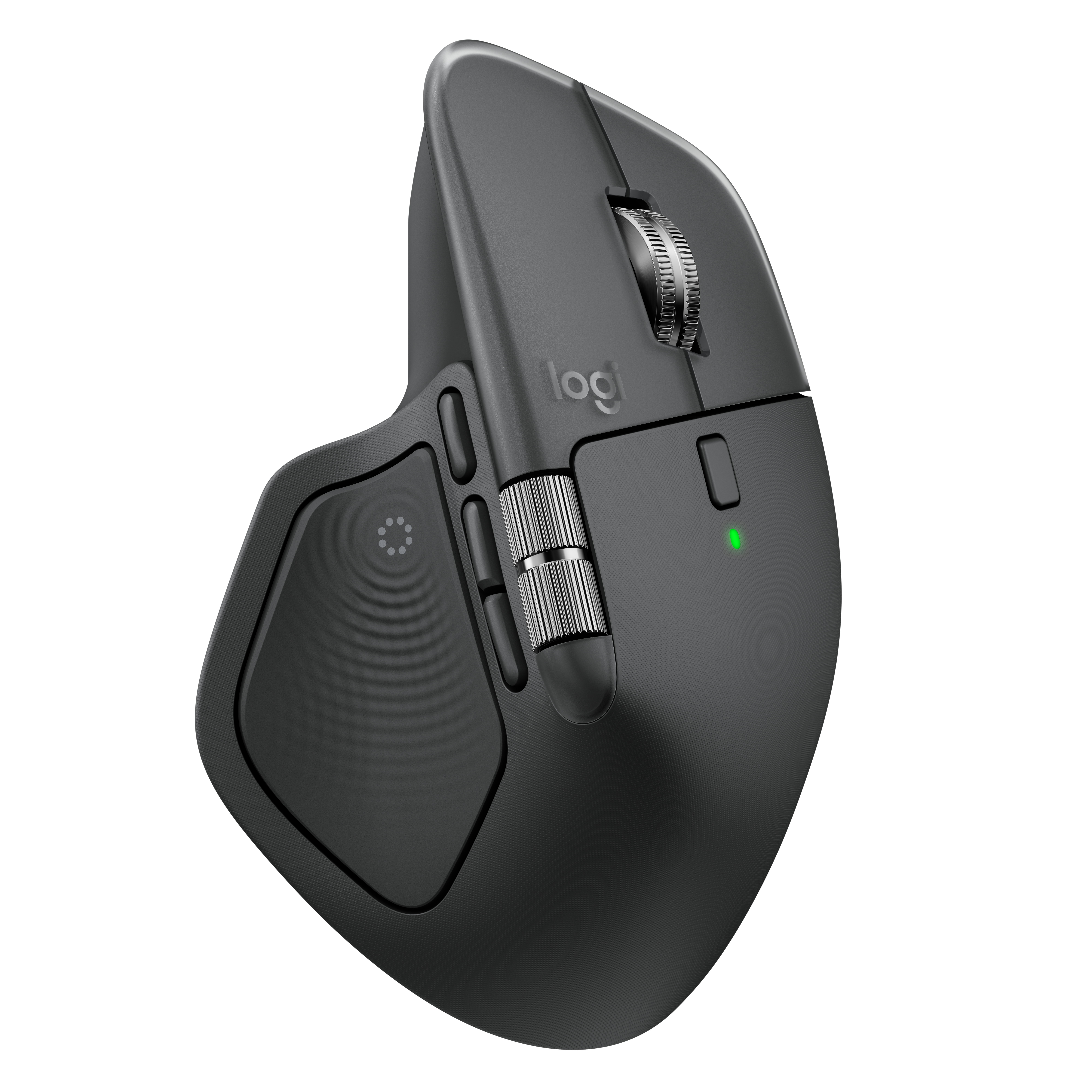 Logitech MX Master 4 - Rato - 8 botões - sem fios - Bluetooth, 2.4 GHz - receptor sem fio USB - grafite