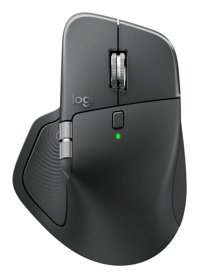 Logitech MX Master 4 - Rato - 8 botões - sem fios - Bluetooth, 2.4 GHz - receptor sem fio USB - grafite