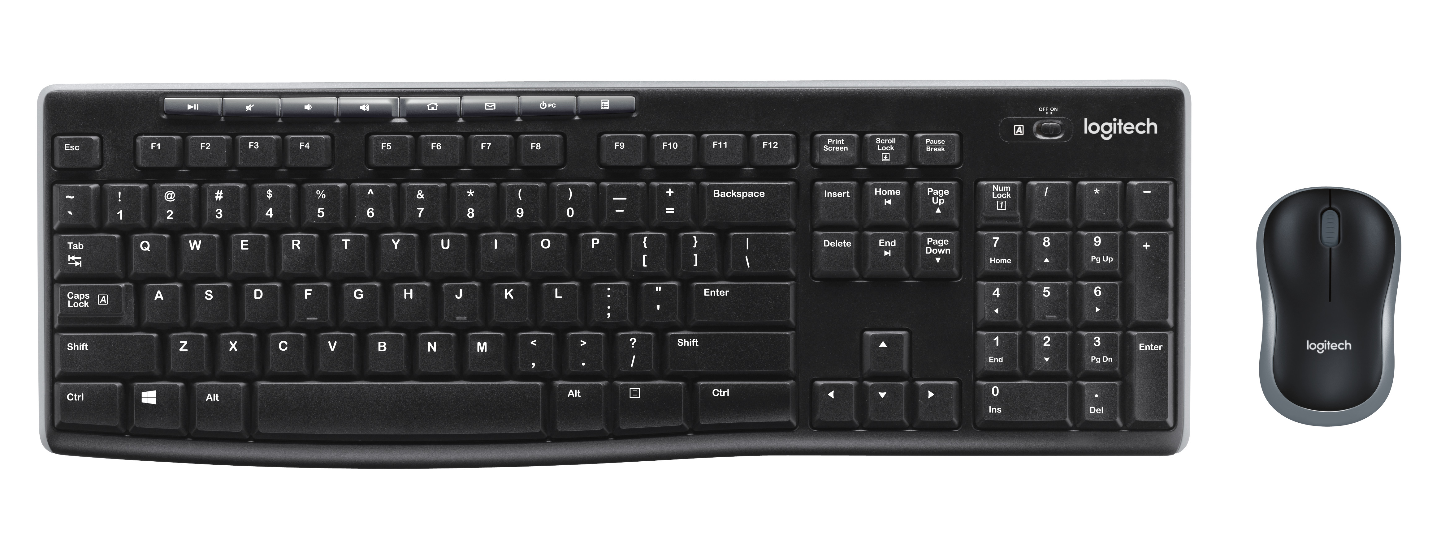 Logitech MK270 Wireless Combo - Conjunto de teclado e rato - sem fios - 2.4 GHz - Layout Inglês