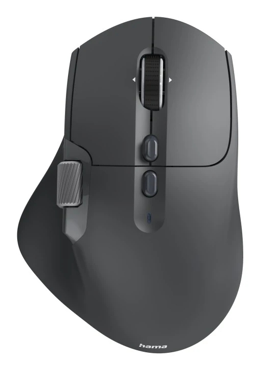HAMA Multi-Device Mouse Ergonom Radio/Bluetooth Battery LED blk WM-900