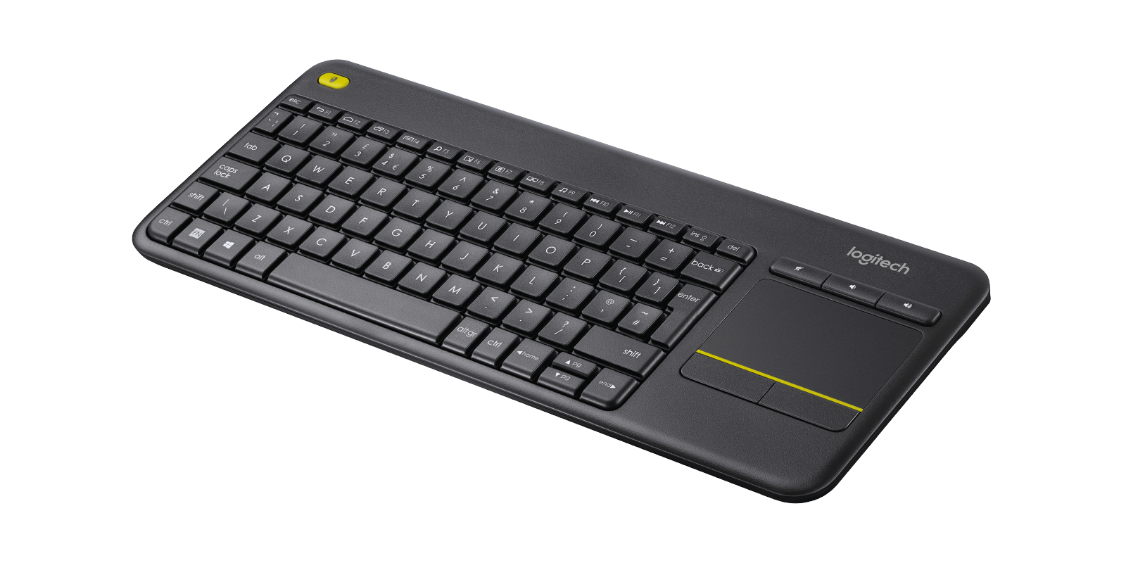 Logitech Wireless Touch Keyboard K400 Plus - Teclado - sem fios - 2.4 GHz - QWERTY - Padrão internacional americano - preto