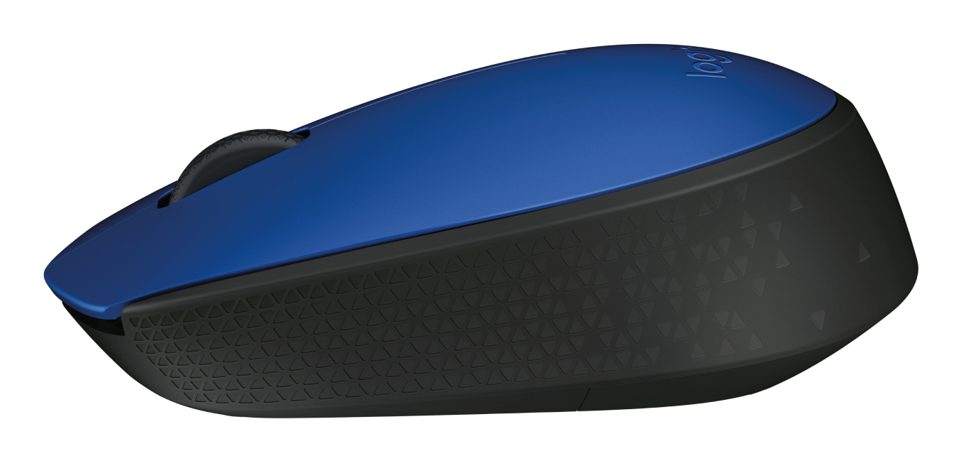 Logitech M171 - Rato - destros e canhotos - sem fios - 2.4 GHz - receptor sem fio USB - preto, azul