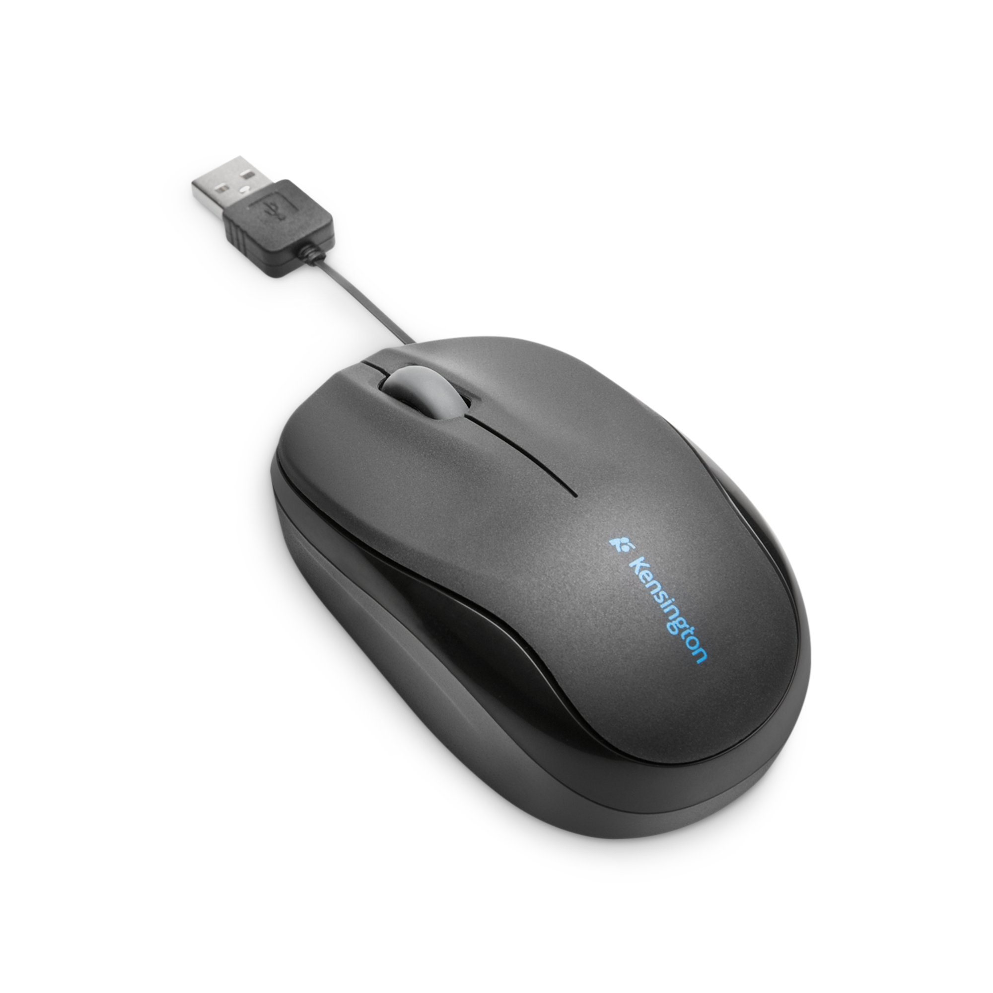 Kensington Pro Fit Retractable Mobile - Rato - óptico - 3 botões - com cabo - USB - preto