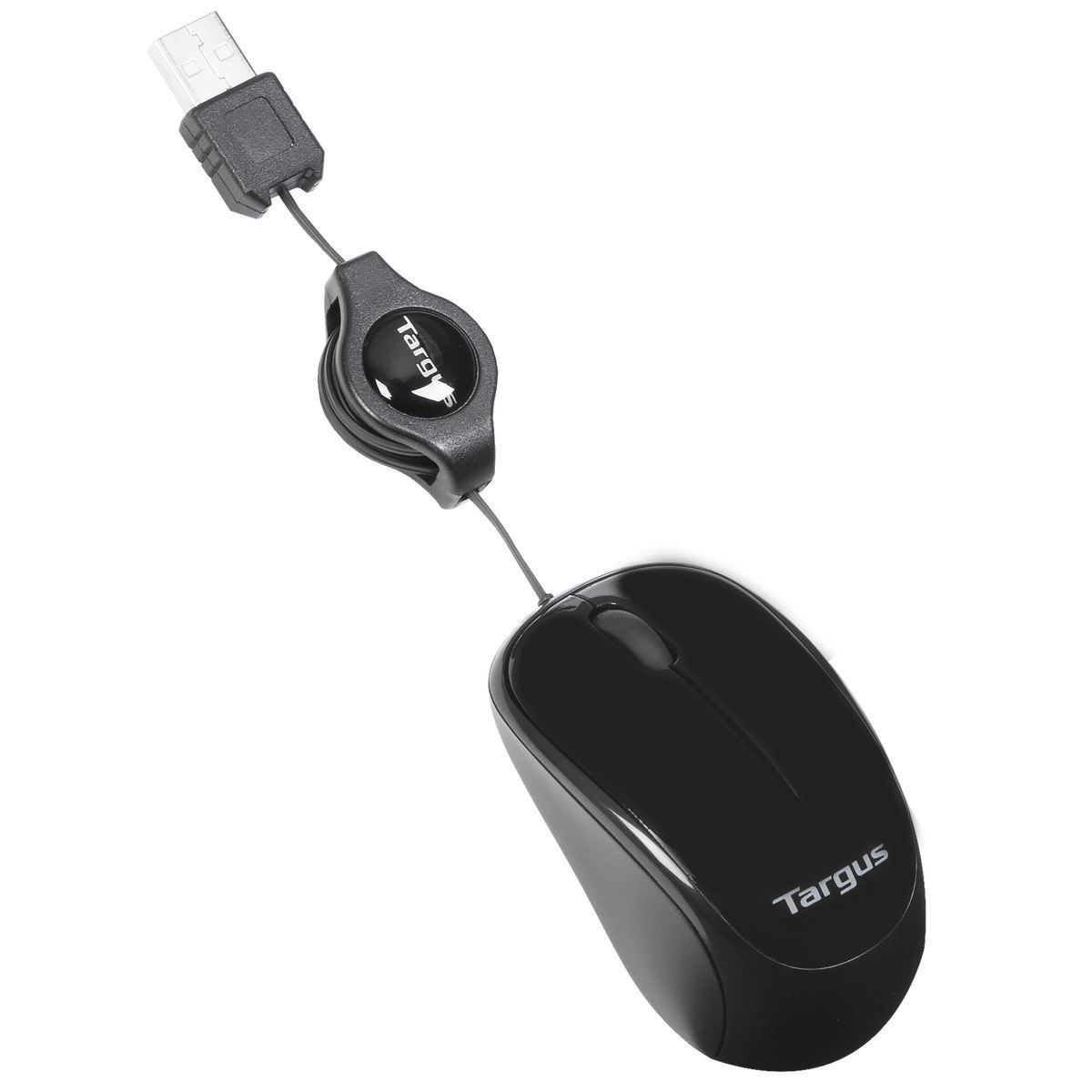 Targus - Rato - destros e canhotos - óptico - 3 botões - com cabo - USB - preto