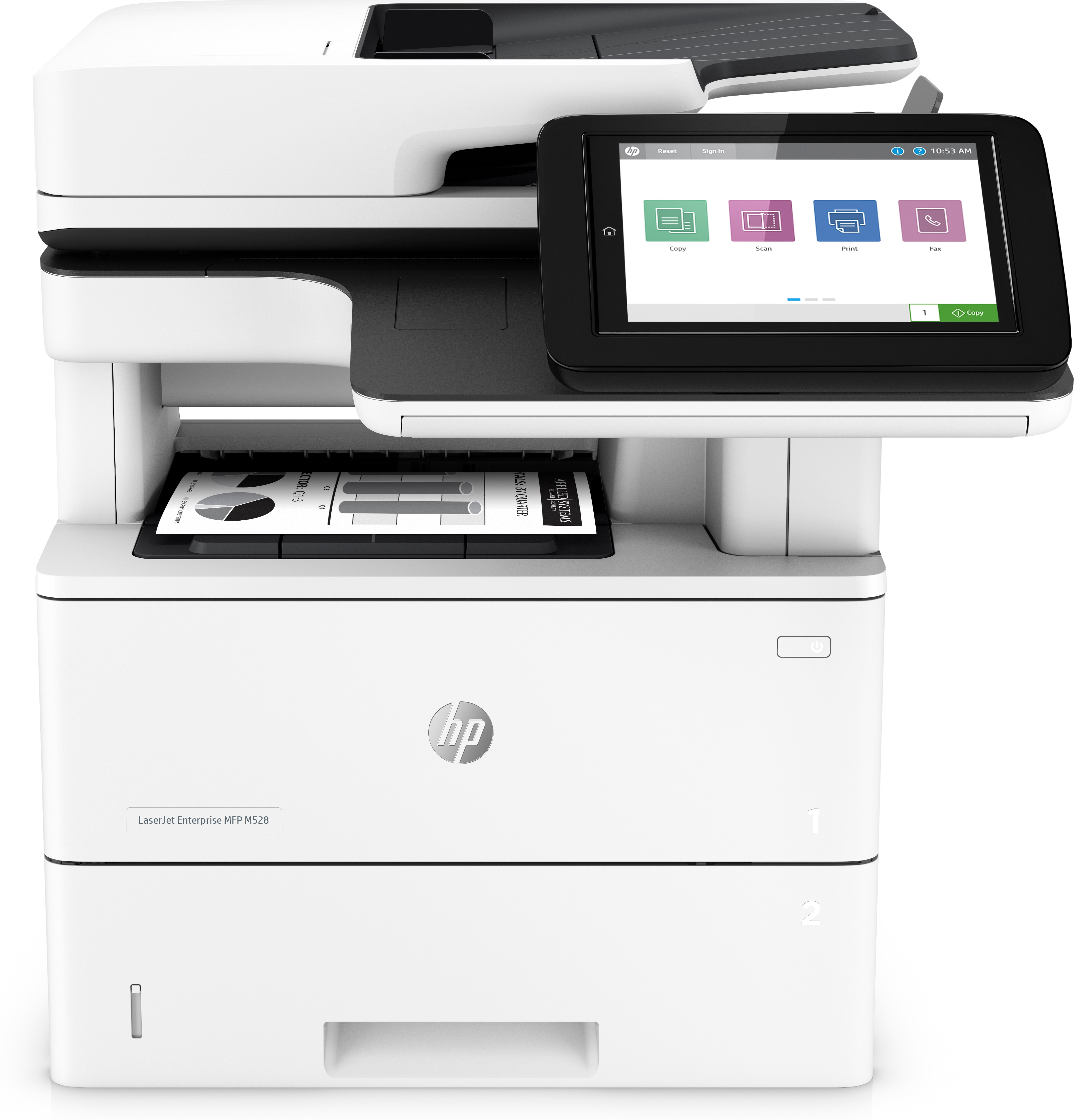 HP LaserJet Enterprise Multifunções M528dn, 20,3 cm (8"), 1024 x 768 pixels