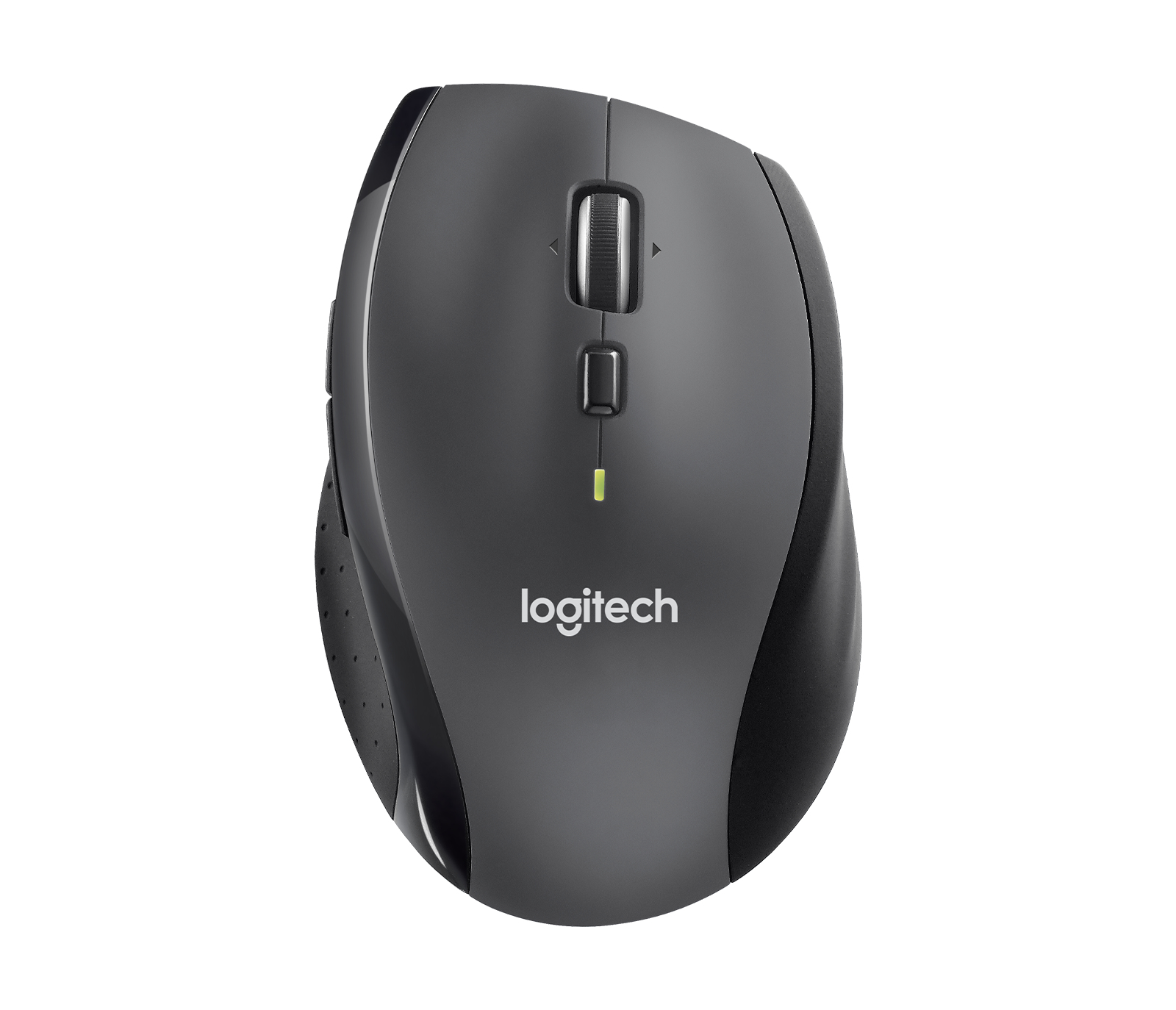 Logitech M705 - Rato - para direita - laser - sem fios - 2.4 GHz - receptor sem fio USB - cinza