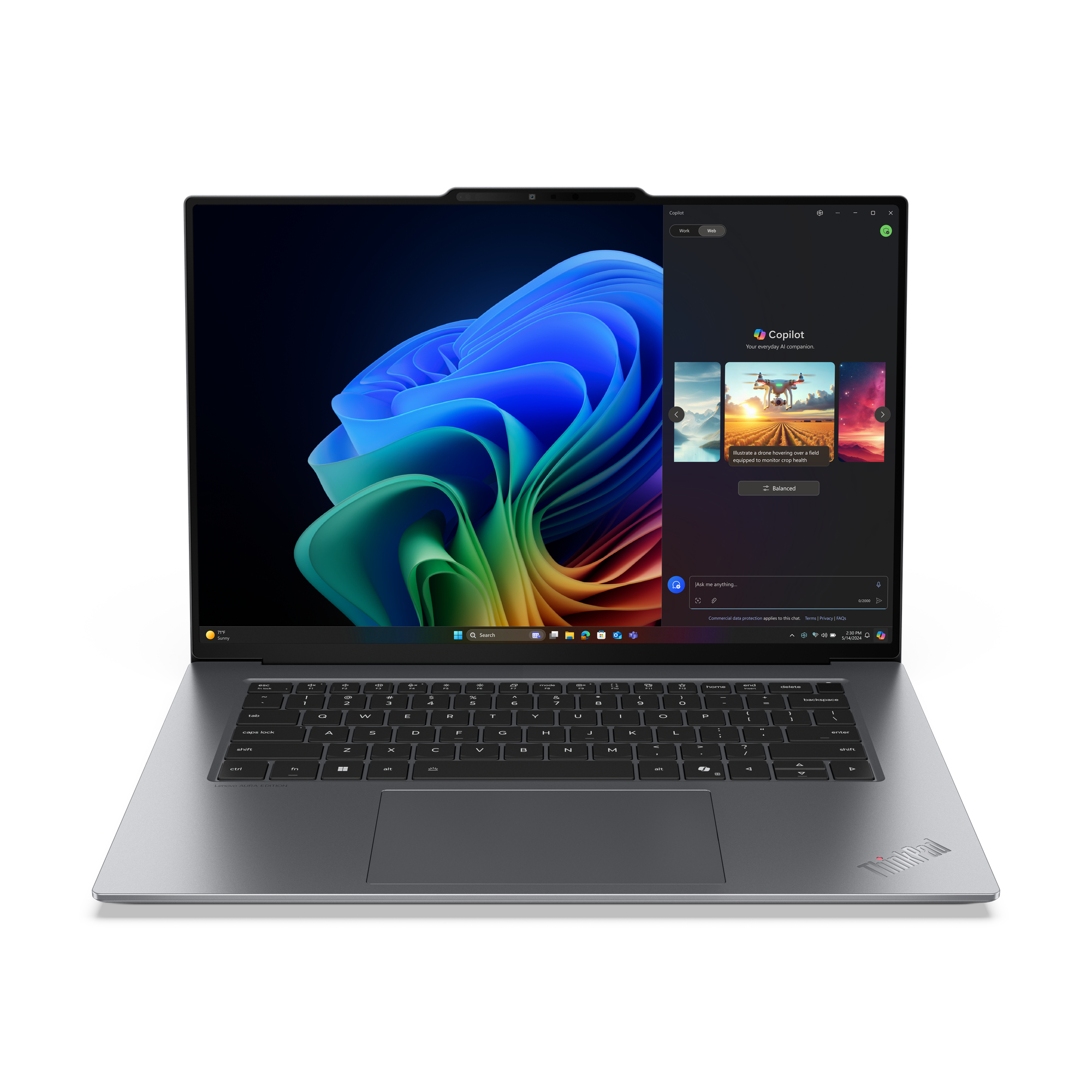 Lenovo ThinkPad X9-15 Gen 1 Aura Edition Copilot+ PC, Intel Core Ultra 7, 38,9 cm (15.3"), 2880 x 1800 pixels, 32 GB, 1 TB, Windows 11 Pro
