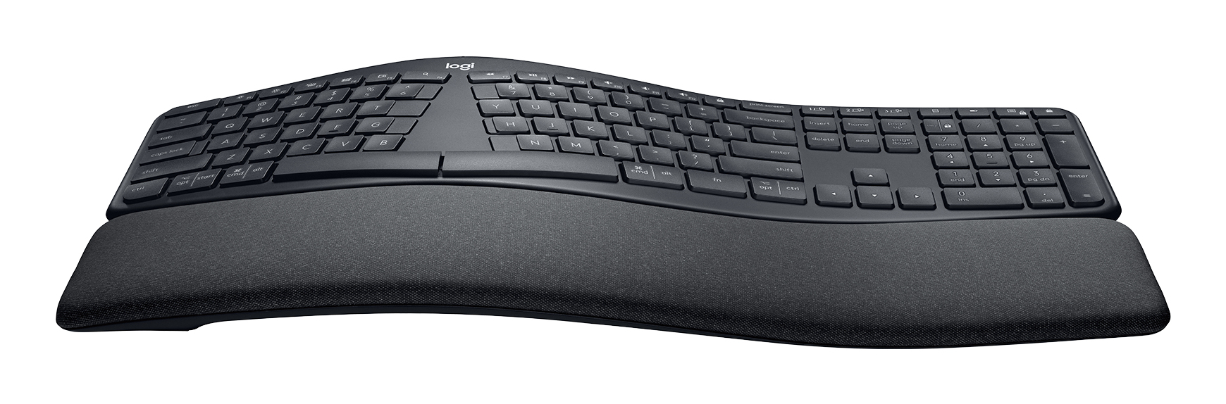Logitech ERGO K860 - Teclado - sem fios - 2.4 GHz, Bluetooth 5.0 - QWERTY - Reino Unido - grafite - Layout Inglês