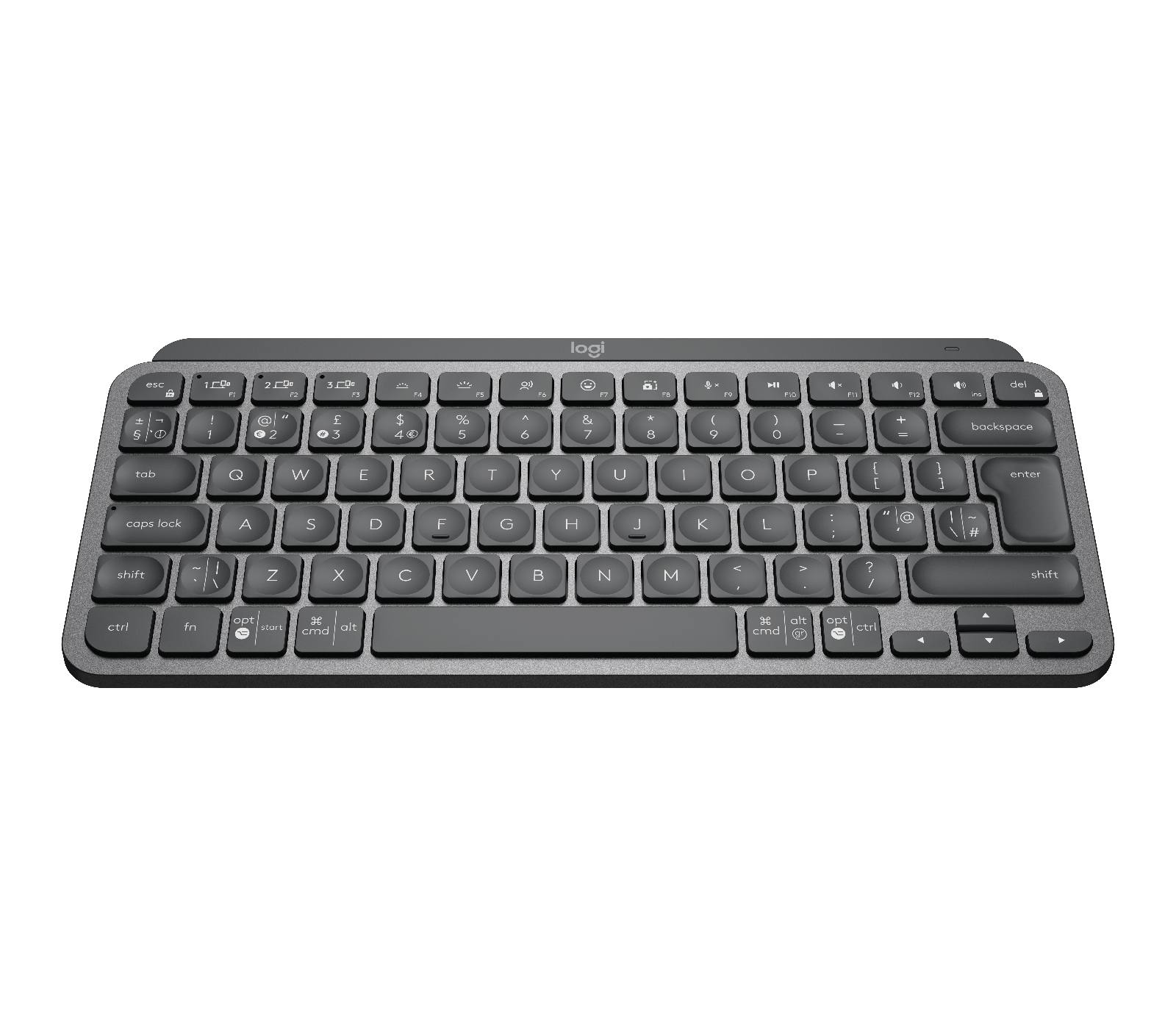Logitech MX Keys Mini - Teclado - retroiluminação - sem fios - Bluetooth - QWERTY - Reino Unido - grafite - Layout Inglês