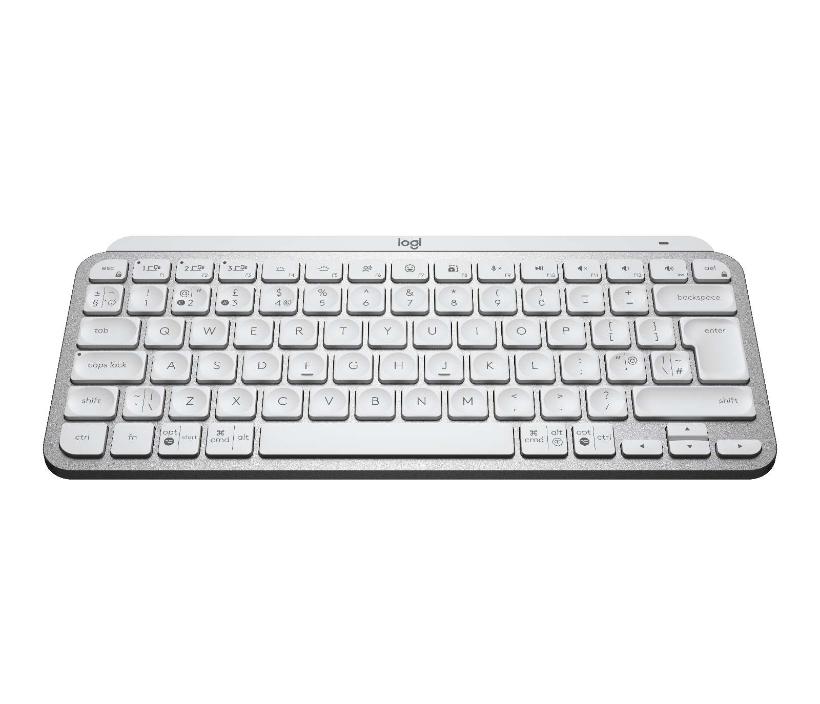 Logitech MX Keys Mini - Teclado - retroiluminação - sem fios - Bluetooth - QWERTY - Reino Unido - cinza pálido - Layout Inglês