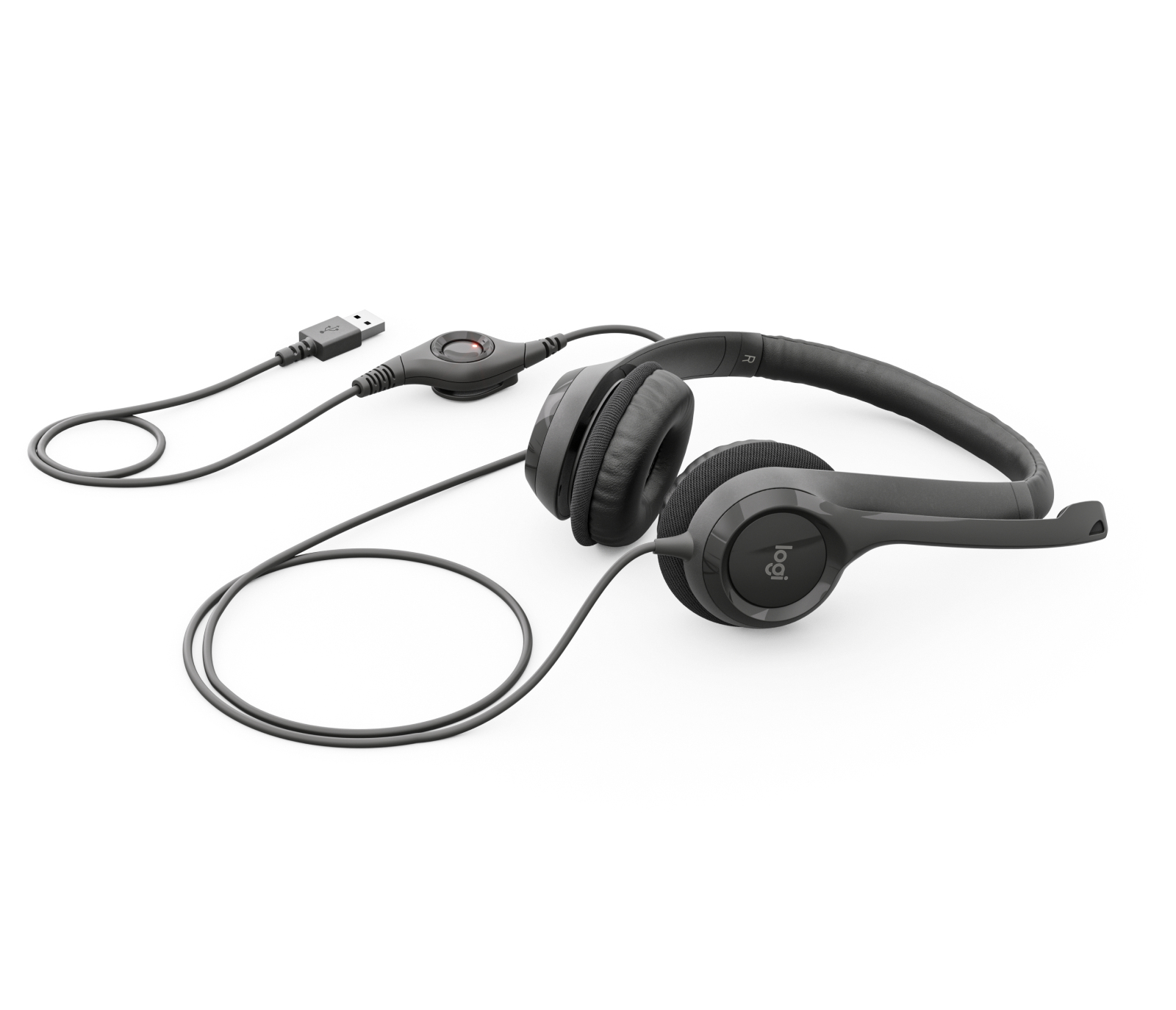 Logitech USB Headset H390 - Auscultadores - tamanho completo - com cabo