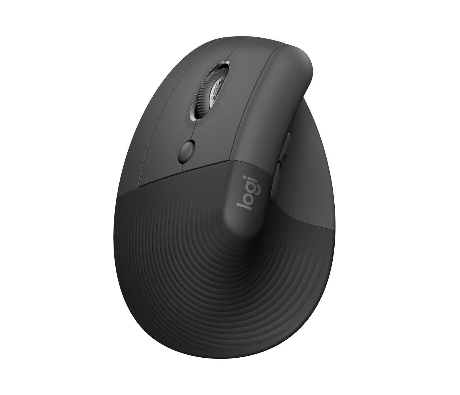 Logitech Lift Vertical Ergonomic Mouse - Rato vertical - ergonómico - para esquerda - óptico - 6 botões - sem fios - Bluetooth, 2.4 GHz - recetor USB Logitech Logi Bolt - grafite