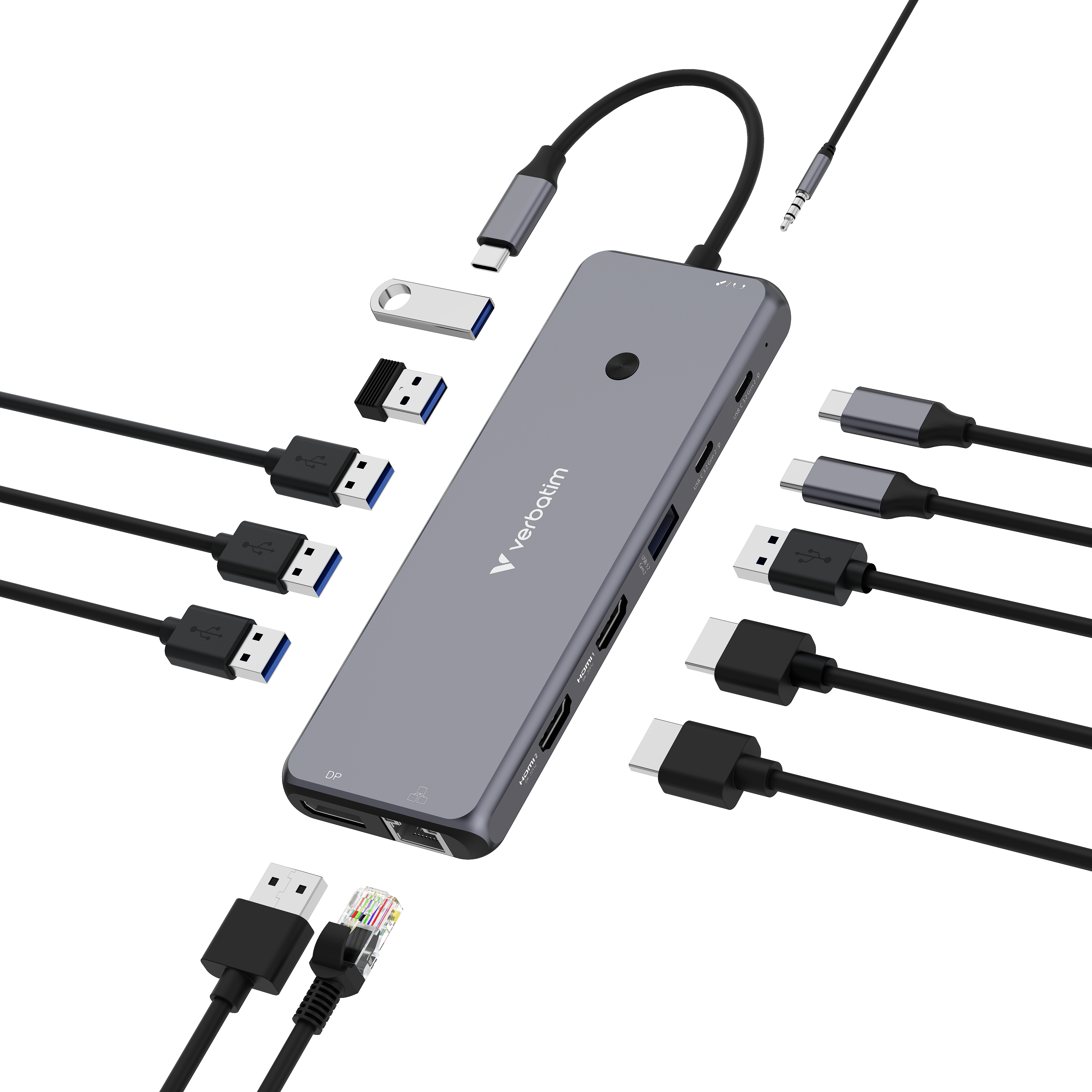 VERBATIM DOCK 8K USB-C 2xHDMI 1xDP 1xRJ45 4xUSB3.2 2xUSB2 2xUSB-C PD85W