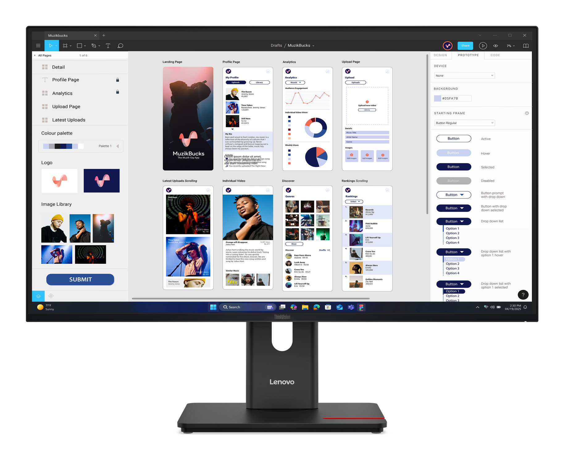 Lenovo ThinkVision T32UD-40 Monitor, 80 cm (31.5"), 3840 x 2160 pixels