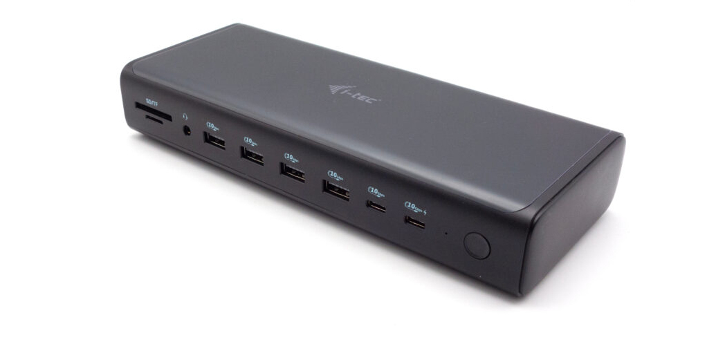 I-TEC Universal 6x 4K Display DS 6x4K 2xDP 2xHDMI 2xUSB-C 1xGLAN 2xUSB-C Gen.2 4xUSB 3.2 1xAudio/Mic Jack 1xSD/microSD Kl PD 140W KL