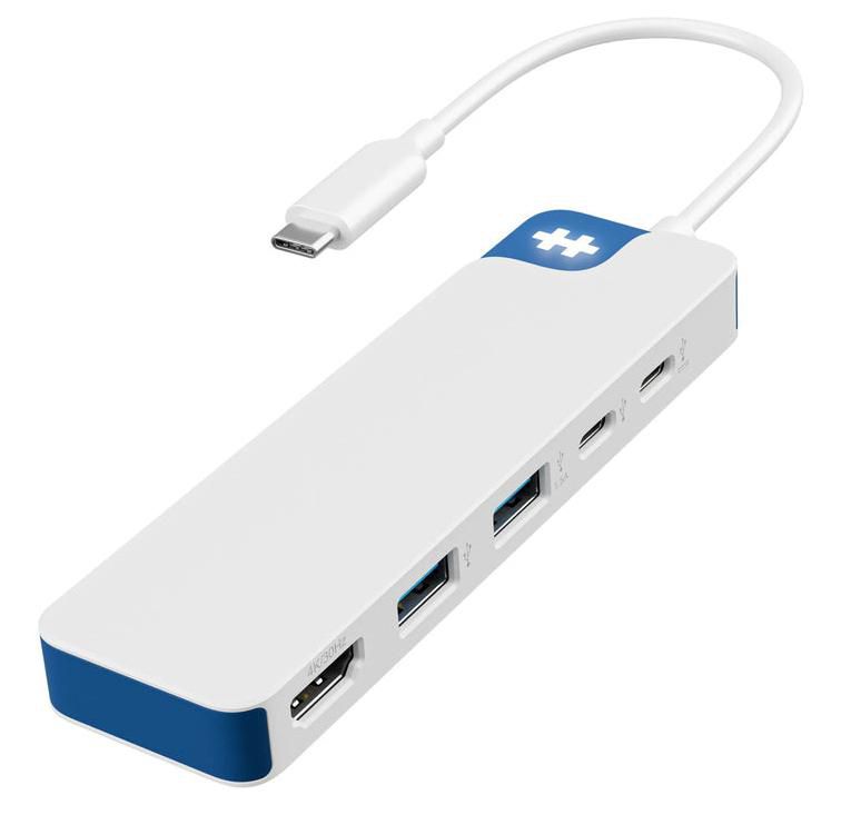 HYPER DOCK 4K 1xHDMI 2xUSB-C 2xUSBA3 BRANCO PD100W LOGO C/LED #2026 PROMO#