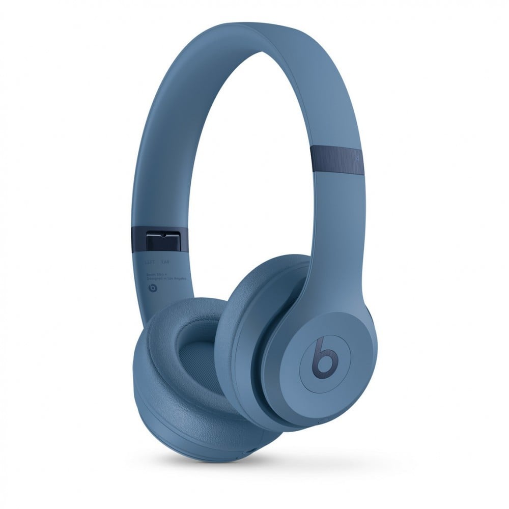 Beats Solo 4 - Auscultadores supra-aurais com microfonoe - no ouvido - bluetooth - sem fios - macaco de 3,5 mm, USB-C - isolamento de ruído - azul ardósia